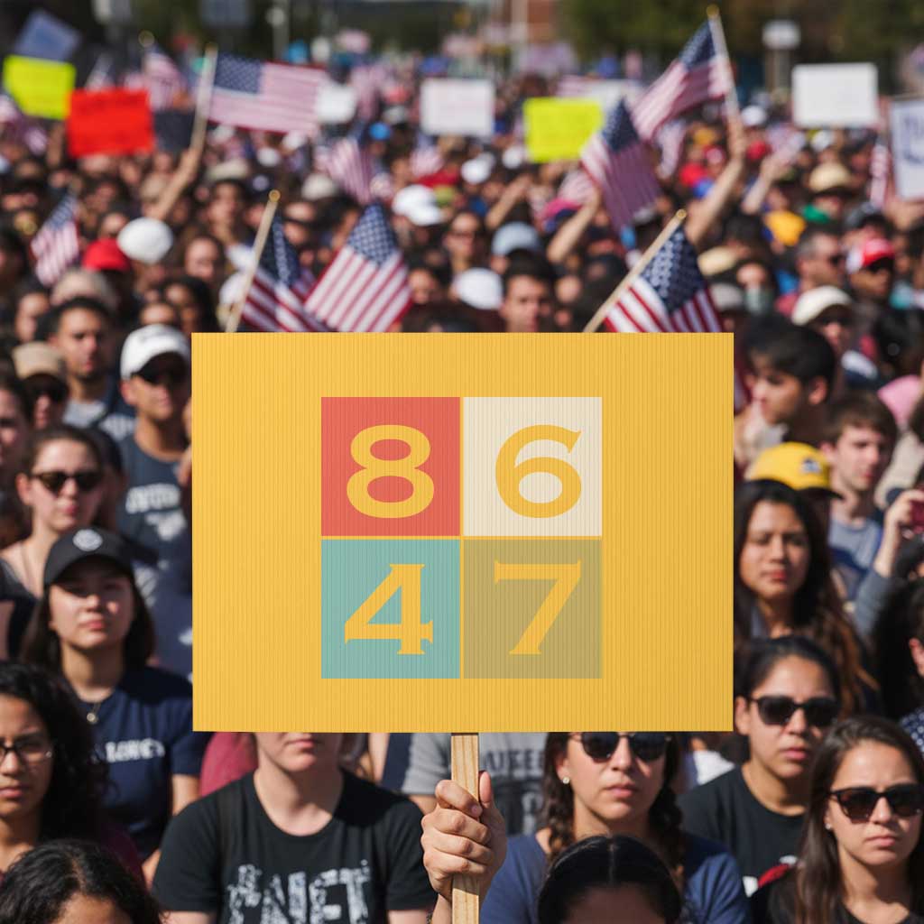 Retro Vintage 8647 Protest Sign Classic Vintage 80s Style TS14 Horizontal 18