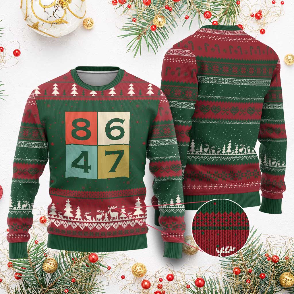 Retro Vintage 8647 Ugly Christmas Sweater Classic Vintage 80s Style TS14 Red Green Print Your Wear