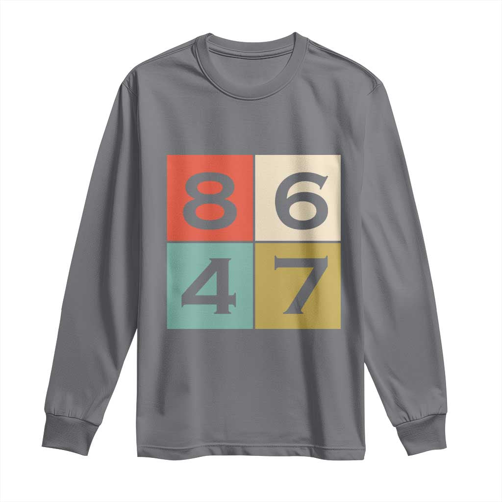 Retro Vintage 8647 Long Sleeve Shirt Classic Vintage 80s Style TS14 Charcoal Print Your Wear