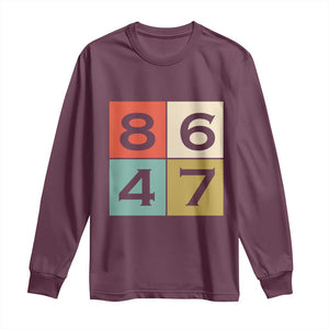 Retro Vintage 8647 Long Sleeve Shirt Classic Vintage 80s Style TS14 Maroon Print Your Wear