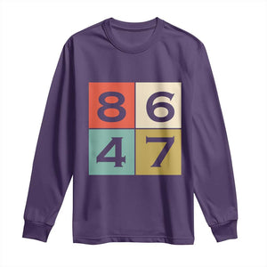 Retro Vintage 8647 Long Sleeve Shirt Classic Vintage 80s Style TS14 Purple Print Your Wear