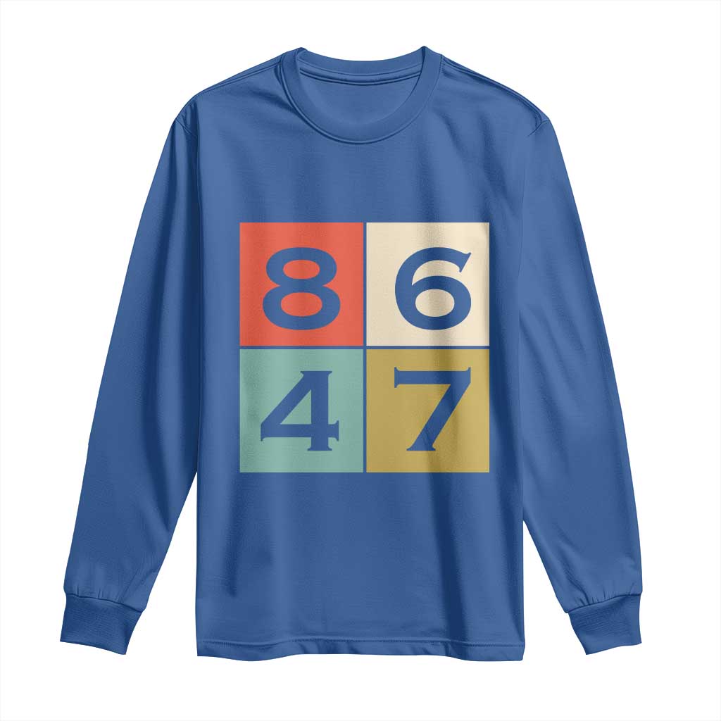 Retro Vintage 8647 Long Sleeve Shirt Classic Vintage 80s Style TS14 Royal Blue Print Your Wear