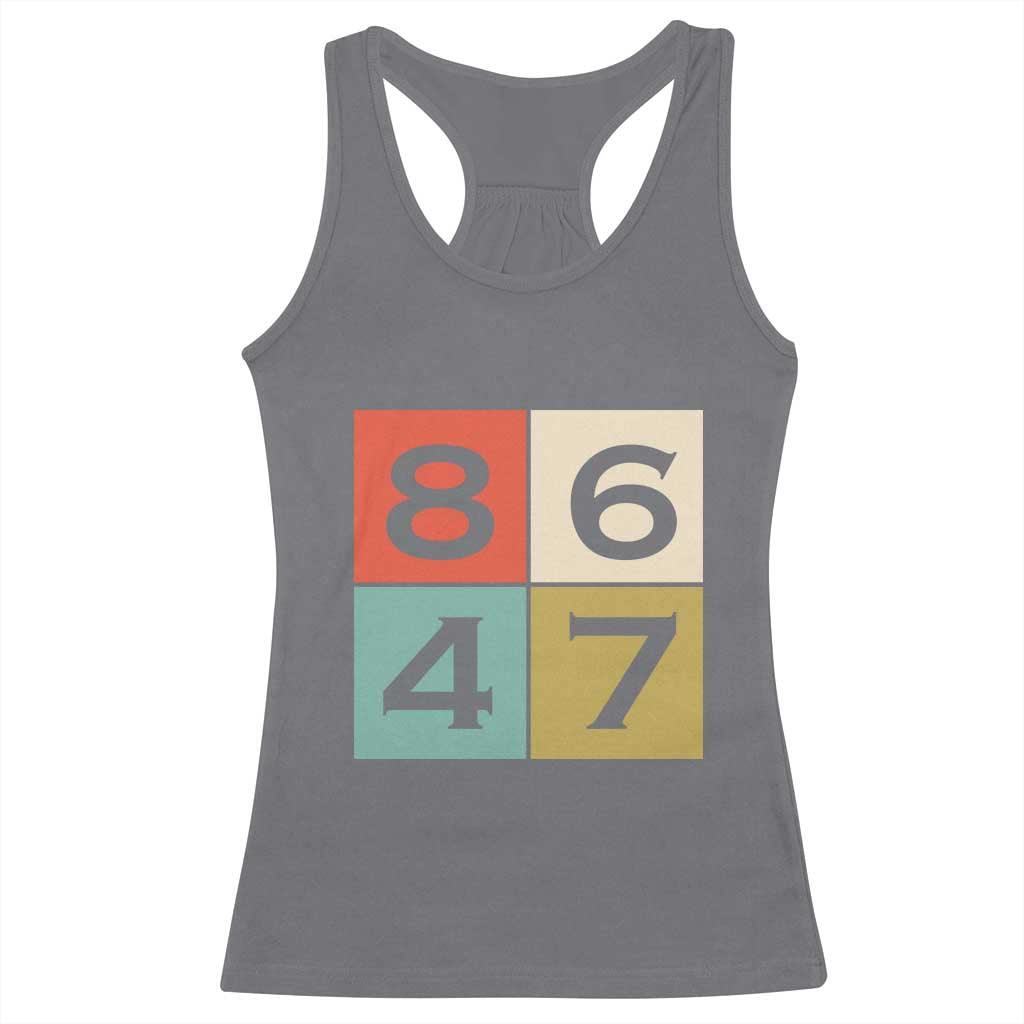 Retro Vintage 8647 Racerback Tank Top Classic Vintage 80s Style TS14 Charcoal Print Your Wear