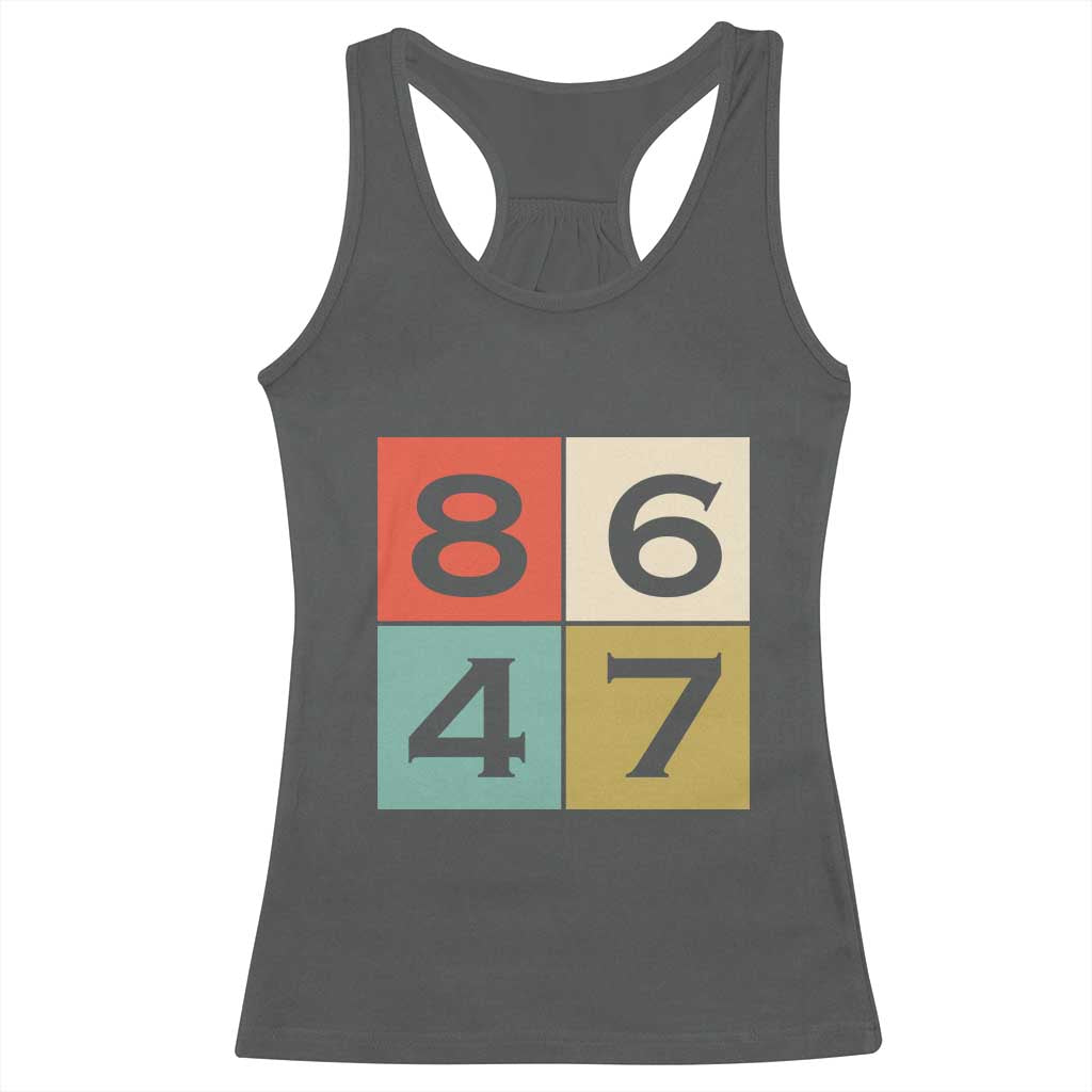 Retro Vintage 8647 Racerback Tank Top Classic Vintage 80s Style TS14 Dark Heather Print Your Wear