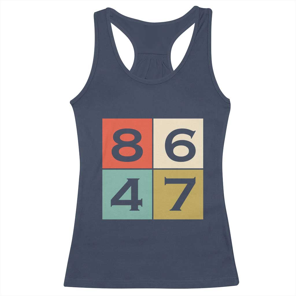 Retro Vintage 8647 Racerback Tank Top Classic Vintage 80s Style TS14 Navy Print Your Wear