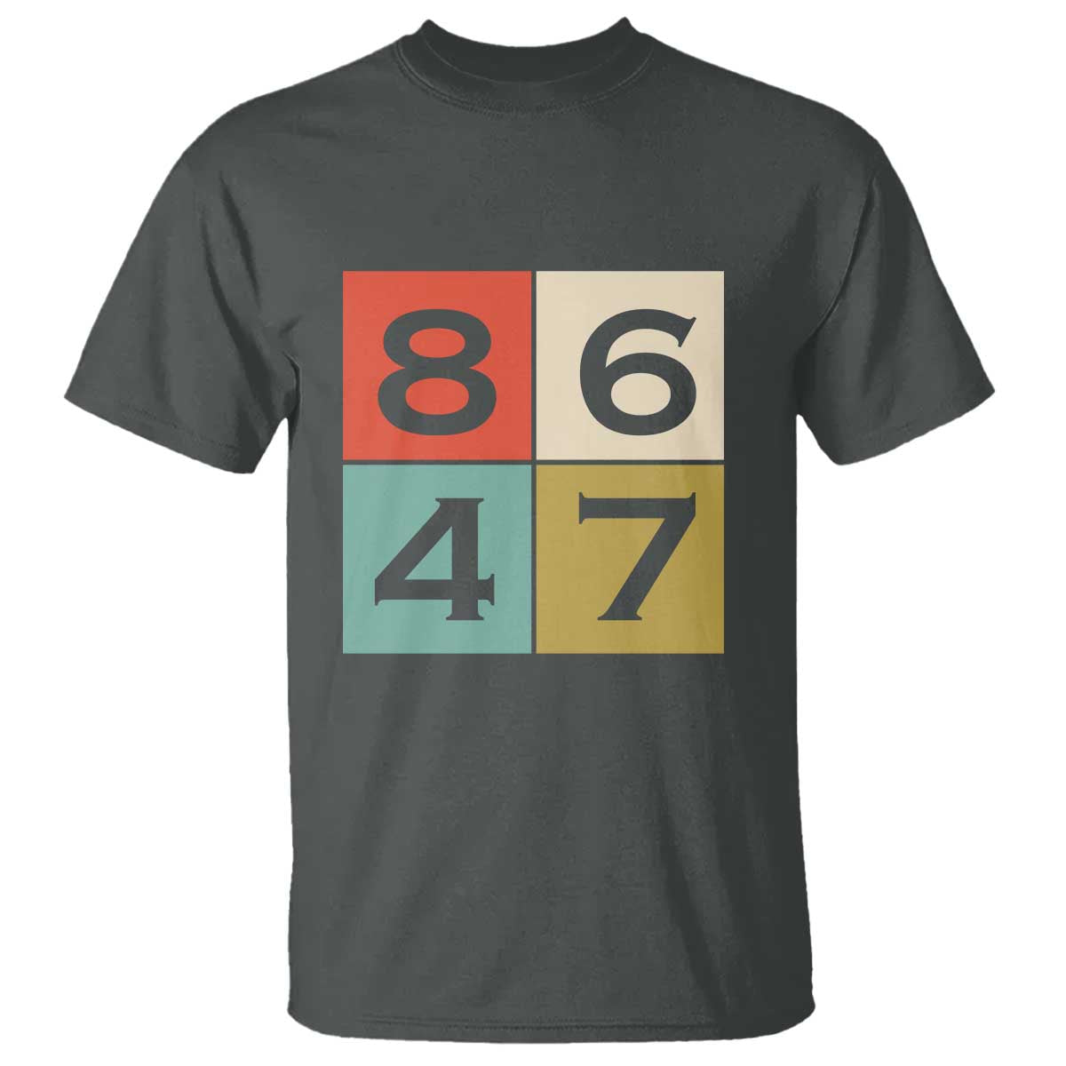 Retro Vintage 8647 T Shirt Classic Vintage 80s Style TS14 Dark Heather Print Your Wear