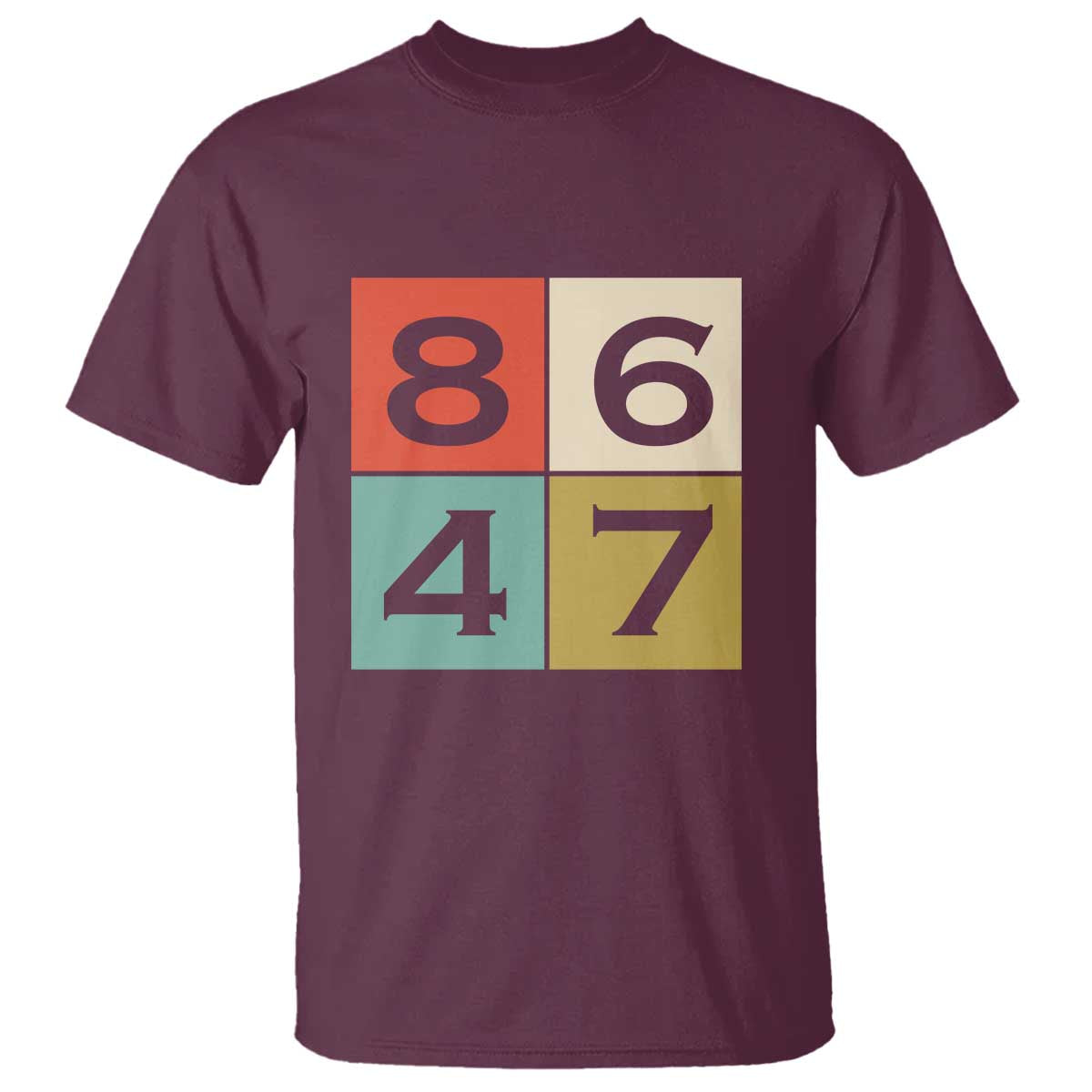 Retro Vintage 8647 T Shirt Classic Vintage 80s Style TS14 Maroon Print Your Wear