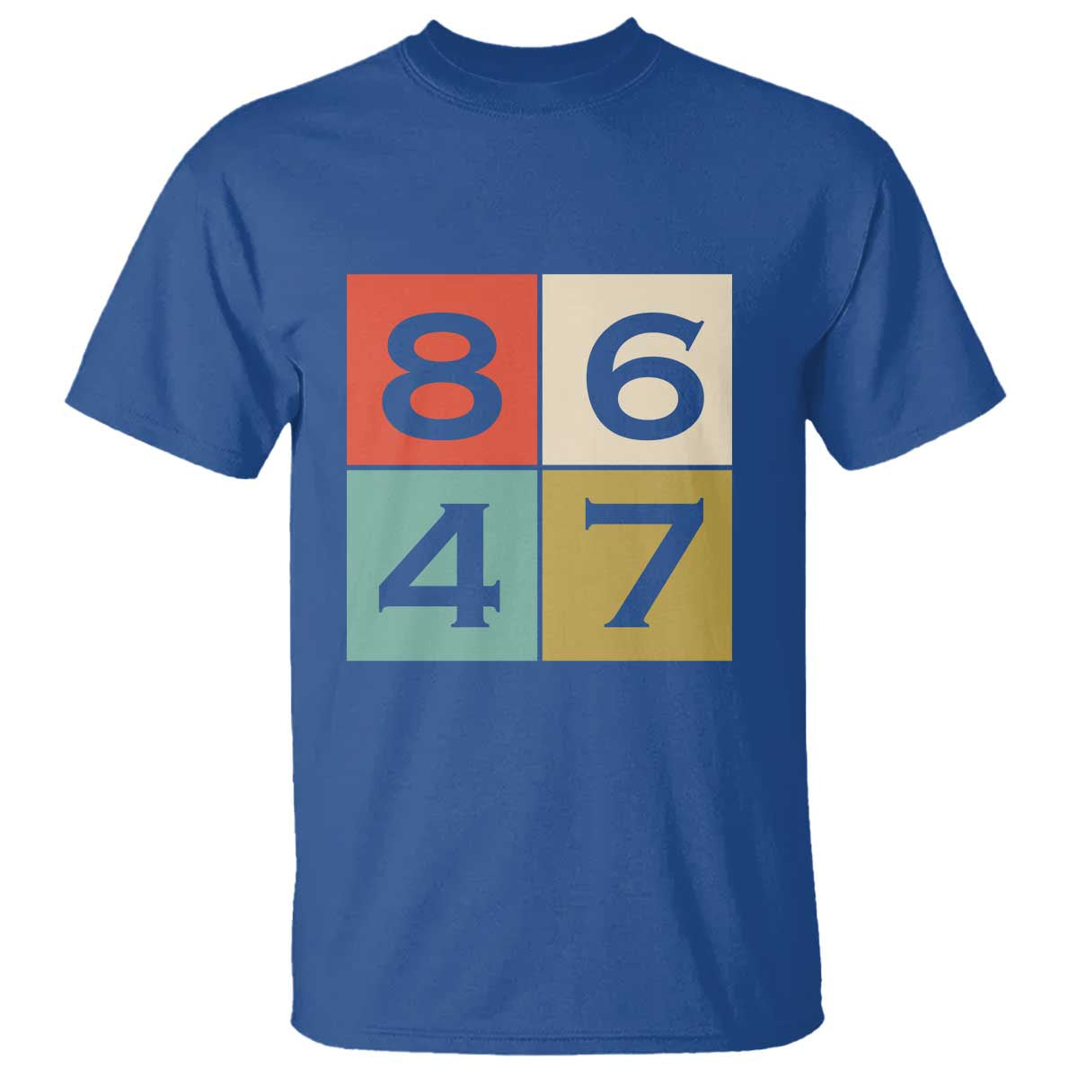 Retro Vintage 8647 T Shirt Classic Vintage 80s Style TS14 Royal Blue Print Your Wear
