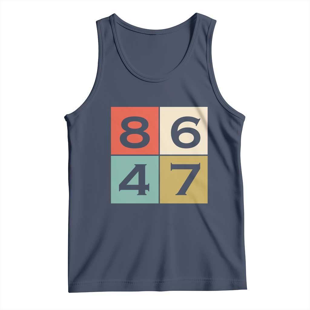 Retro Vintage 8647 Tank Top Classic Vintage 80s Style TS14 Navy Print Your Wear