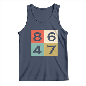 Retro Vintage 8647 Tank Top Classic Vintage 80s Style TS14 Navy Print Your Wear