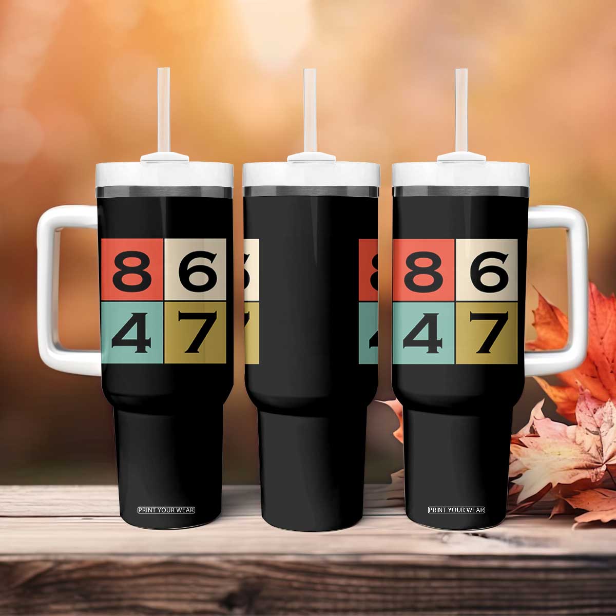 Retro Vintage 8647 Tumbler With Handle Classic Vintage 80s Style TS14 Print Your Wear