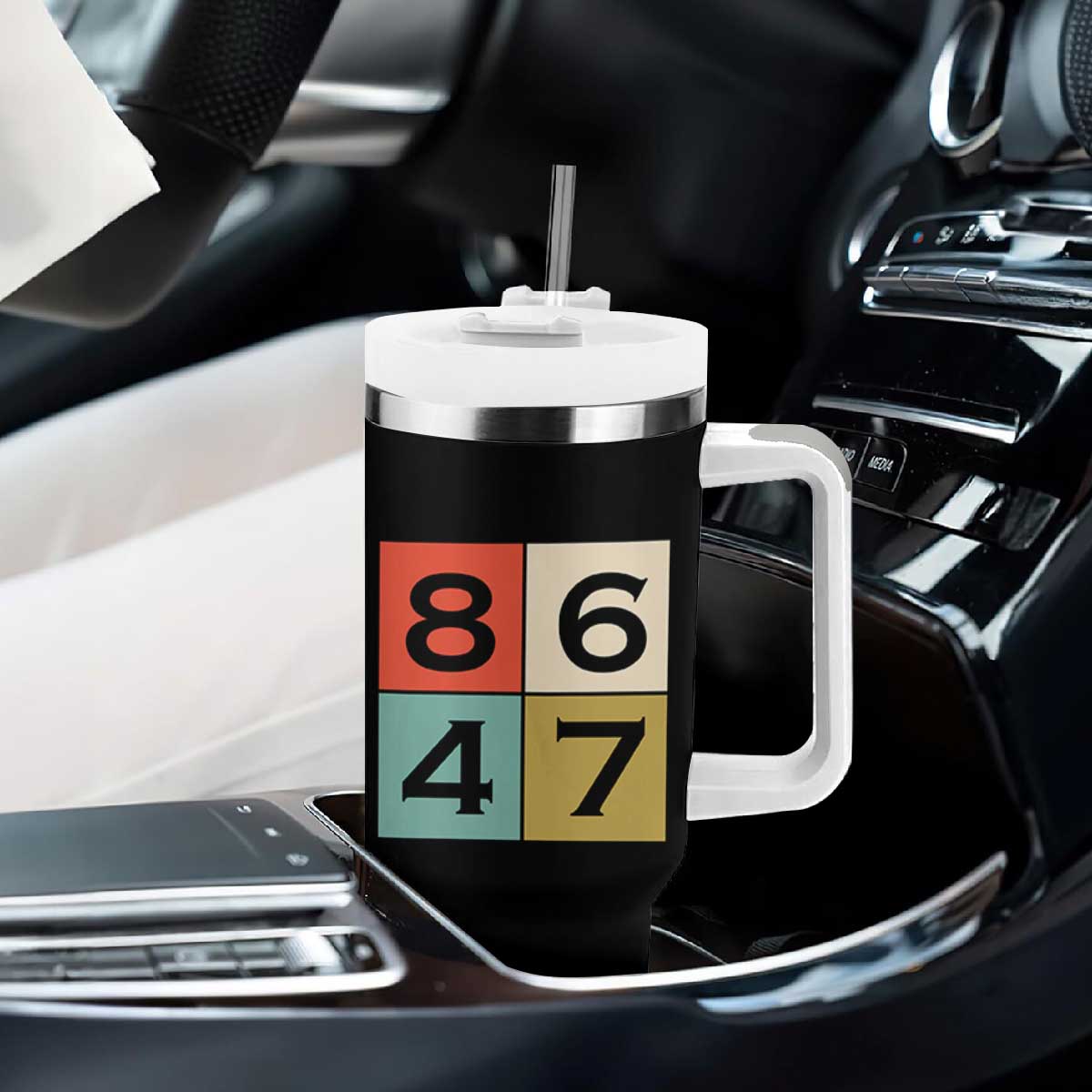 Retro Vintage 8647 Tumbler With Handle Classic Vintage 80s Style TS14 Print Your Wear