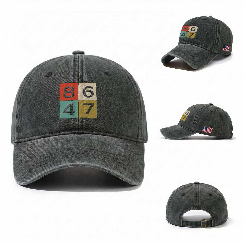 Retro Vintage 8647 Washed Cotton Baseball Cap Classic Vintage 80s Style TS14 Washed Cap Universal Fit Dark Green Print Your Wear