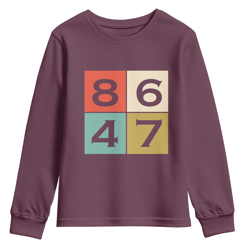 Retro Vintage 8647 Youth Sweatshirt Classic Vintage 80s Style TS14 Maroon Print Your Wear