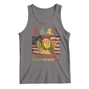 Funny 8647 Tank Top Taco Trump Always Chickens Out TS14 Deep Heather Print Your Wear