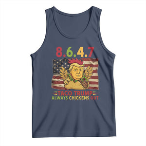Funny 8647 Tank Top Taco Trump Always Chickens Out TS14 Navy Print Your Wear