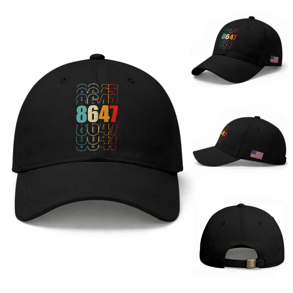 Retro Vintage 8647 Baseball Cap Subtle Anti FDT TS14 Baseball Cap Universal Fit Black Print Your Wear