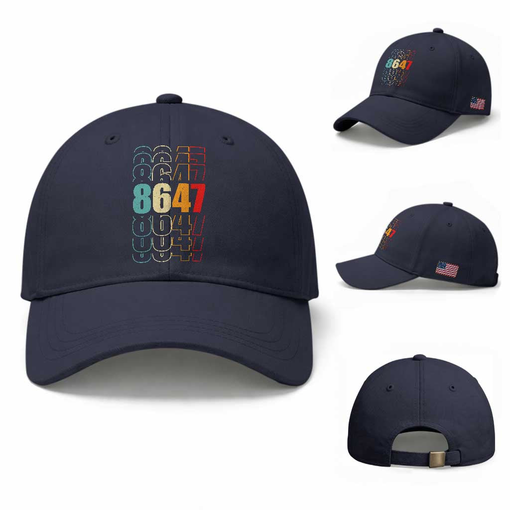 Retro Vintage 8647 Baseball Cap Subtle Anti FDT TS14 Baseball Cap Universal Fit Navy Print Your Wear
