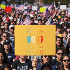 Retro Vintage 8647 Protest Sign Subtle Anti FDT TS14 Horizontal 18" × 24" Yellow Print Your Wear