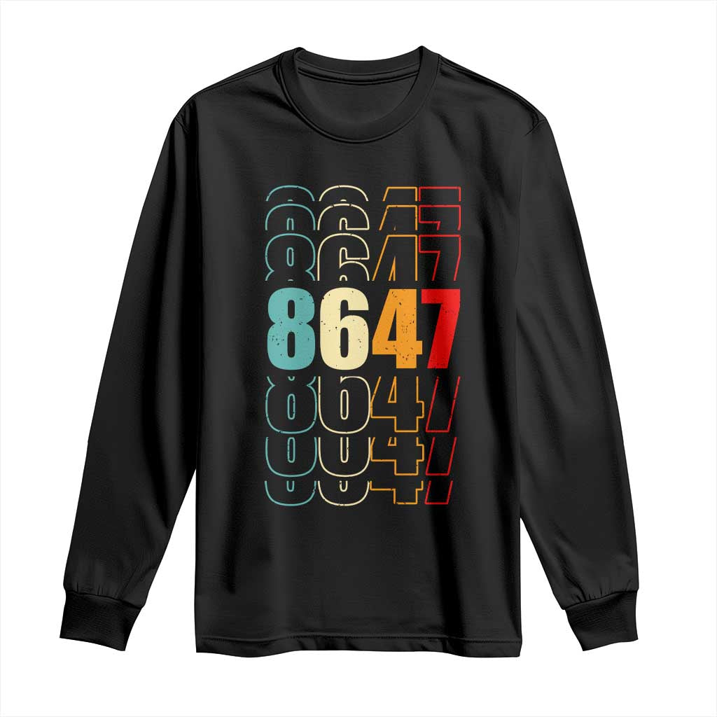 Retro Vintage 8647 Long Sleeve Shirt Subtle Anti FDT TS14 Black Print Your Wear