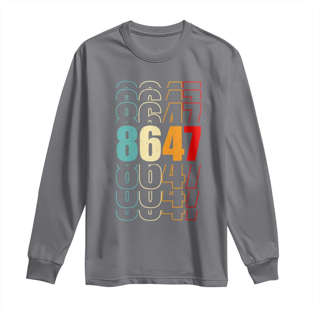 Retro Vintage 8647 Long Sleeve Shirt Subtle Anti FDT TS14 Charcoal Print Your Wear