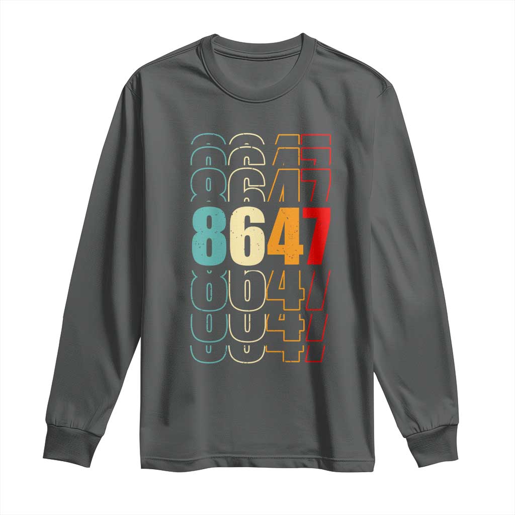 Retro Vintage 8647 Long Sleeve Shirt Subtle Anti FDT TS14 Dark Heather Print Your Wear