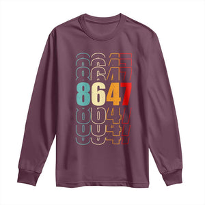 Retro Vintage 8647 Long Sleeve Shirt Subtle Anti FDT TS14 Maroon Print Your Wear