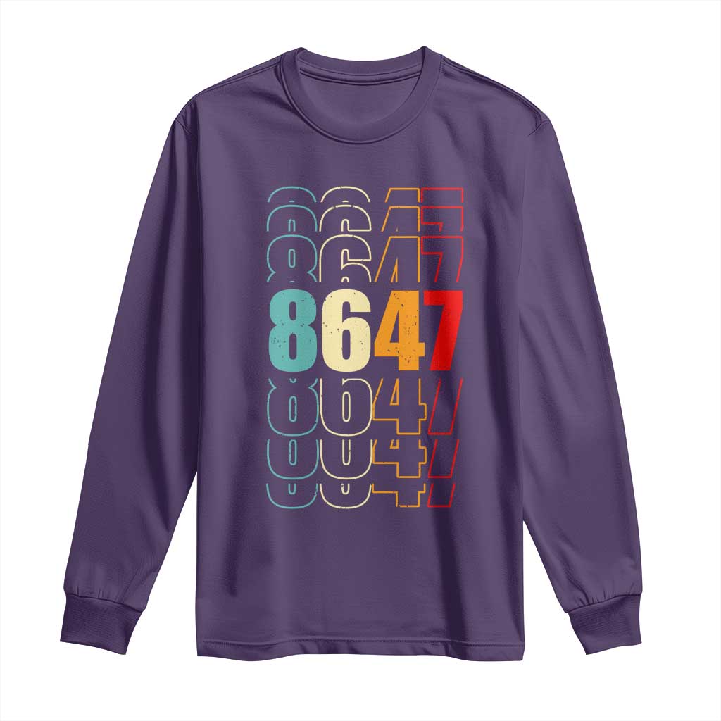 Retro Vintage 8647 Long Sleeve Shirt Subtle Anti FDT TS14 Purple Print Your Wear