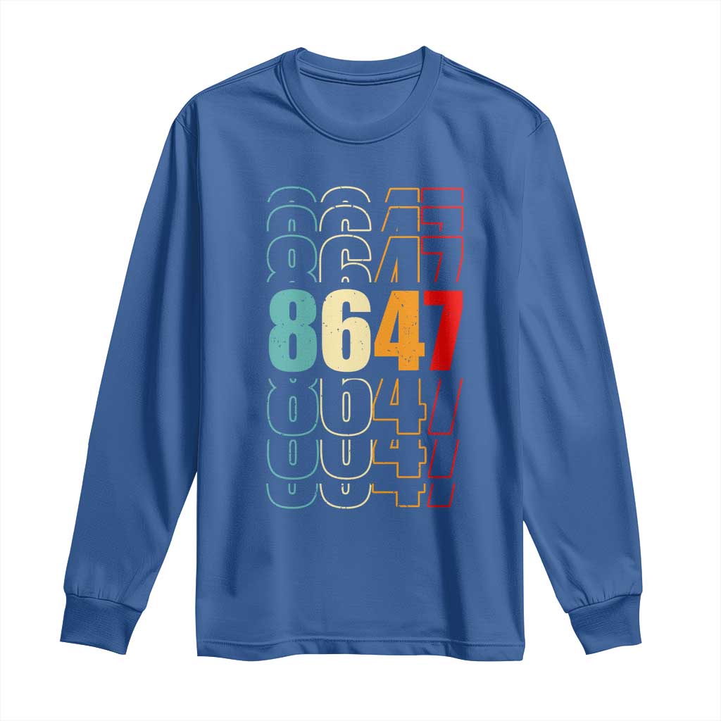 Retro Vintage 8647 Long Sleeve Shirt Subtle Anti FDT TS14 Royal Blue Print Your Wear