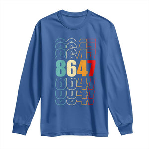 Retro Vintage 8647 Long Sleeve Shirt Subtle Anti FDT TS14 Royal Blue Print Your Wear