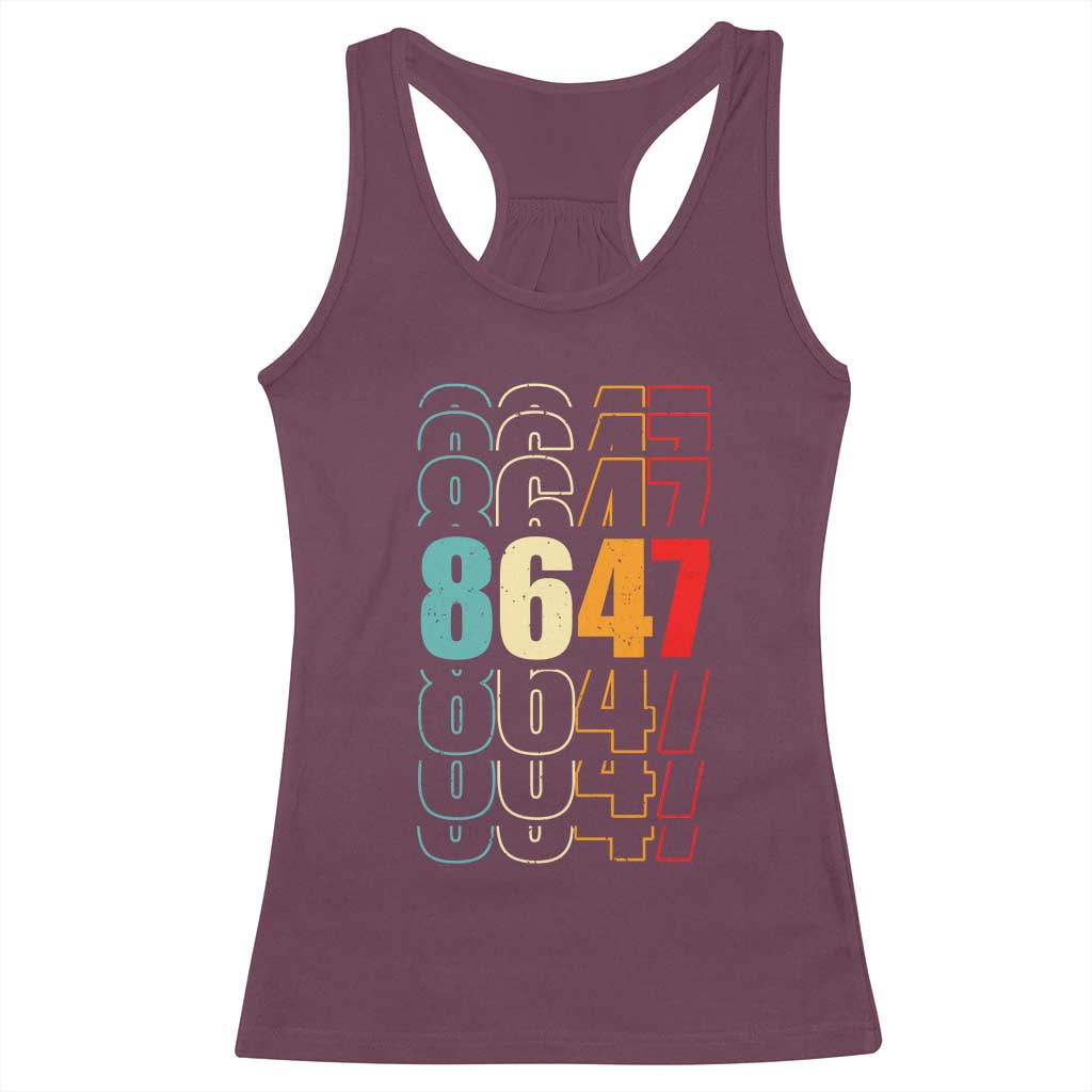 Retro Vintage 8647 Racerback Tank Top Subtle Anti FDT TS14 Maroon Print Your Wear