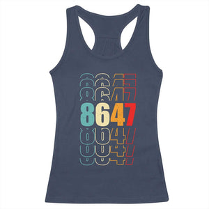 Retro Vintage 8647 Racerback Tank Top Subtle Anti FDT TS14 Navy Print Your Wear