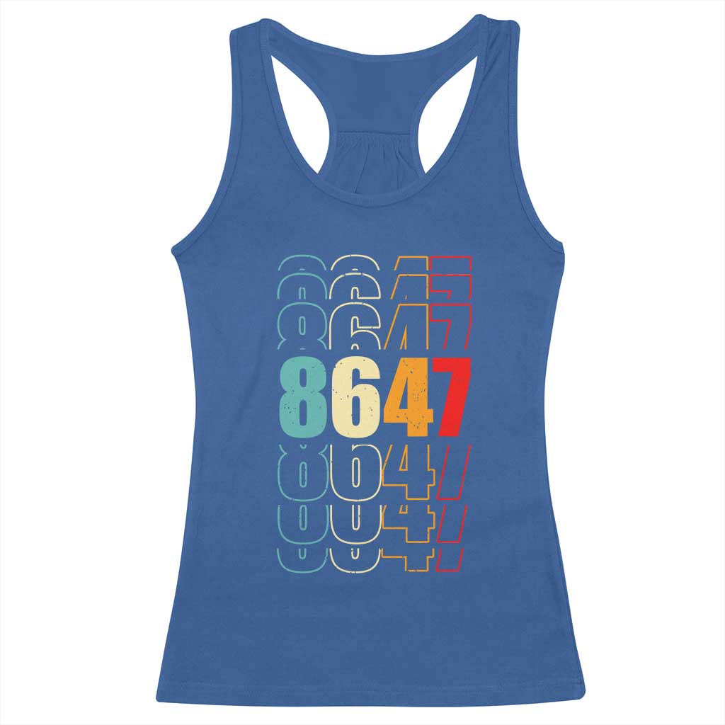 Retro Vintage 8647 Racerback Tank Top Subtle Anti FDT TS14 Royal Blue Print Your Wear