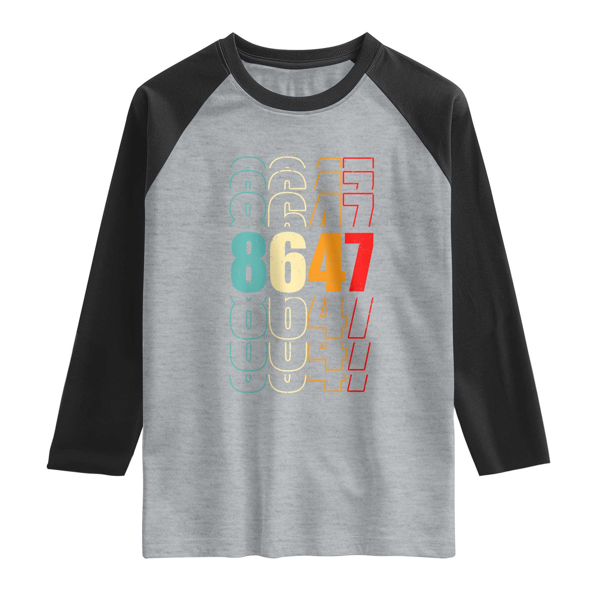 Retro Vintage 8647 Raglan Shirt Subtle Anti FDT TS14 Heather Gray Black Print Your Wear