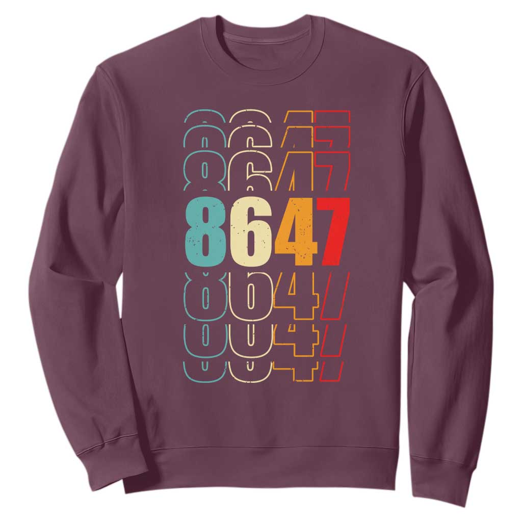 Retro Vintage 8647 Sweatshirt Subtle Anti FDT TS14 Maroon Print Your Wear