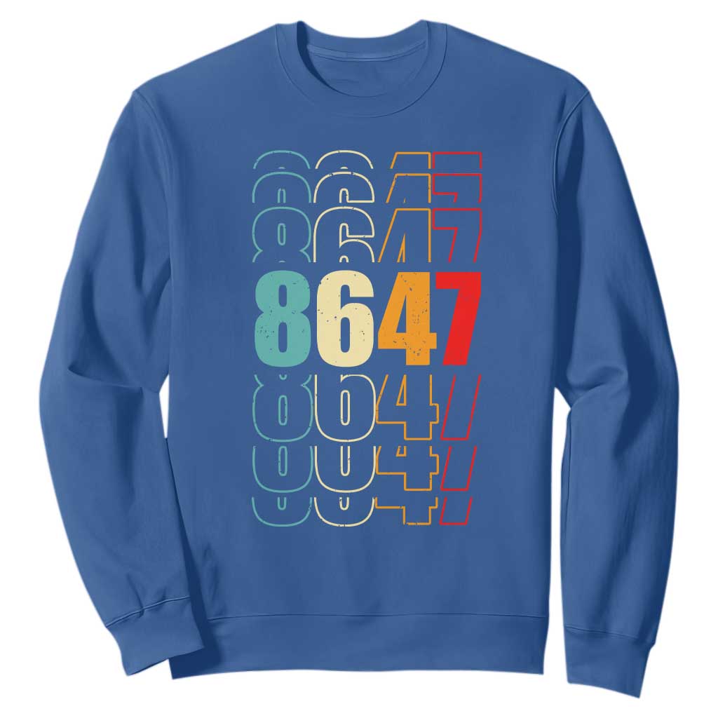 Retro Vintage 8647 Sweatshirt Subtle Anti FDT TS14 Royal Blue Print Your Wear