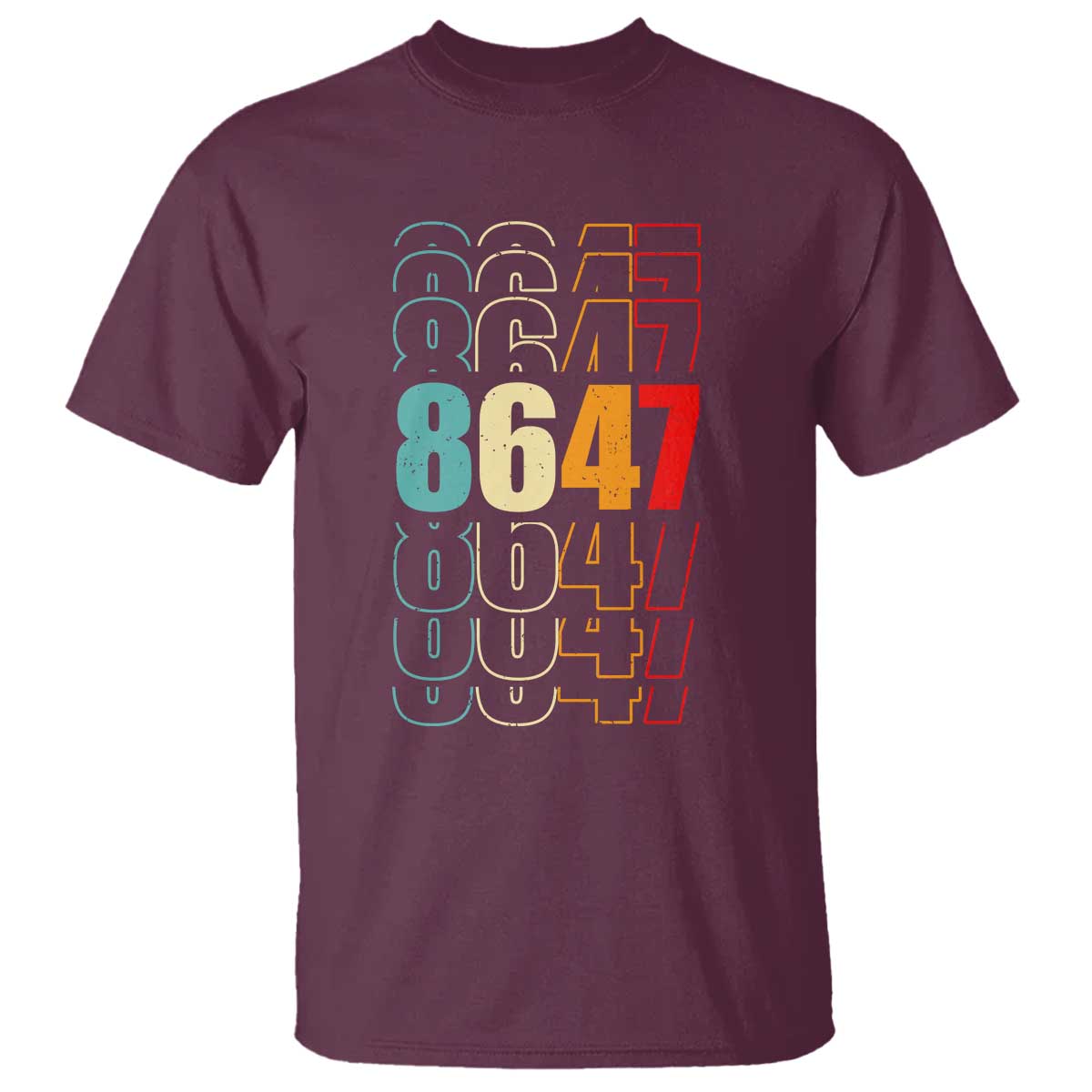 Retro Vintage 8647 T Shirt Subtle Anti FDT TS14 Maroon Print Your Wear