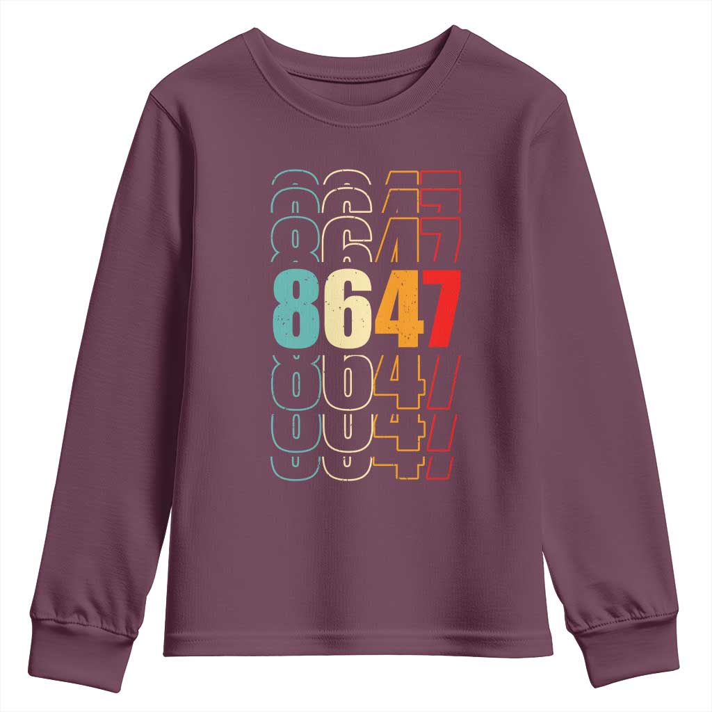 Retro Vintage 8647 Youth Sweatshirt Subtle Anti FDT TS14 Maroon Print Your Wear