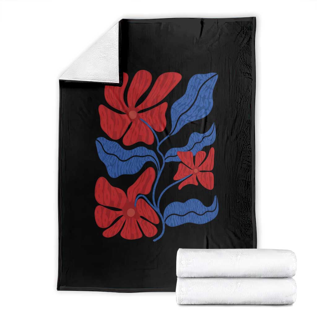 86 47 Boho Floral Matisse Throw Blanket No Kings Oligarchy FDT Political Protest TS14 Black Print Your Wear