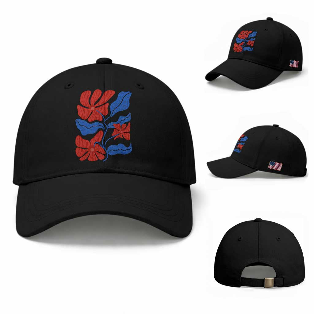 86 47 Boho Floral Matisse Baseball Cap No Kings Oligarchy FDT Political Protest TS14 Baseball Cap Universal Fit Black Print Your Wear
