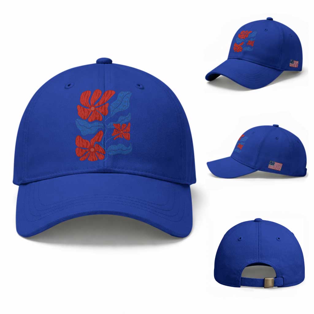 86 47 Boho Floral Matisse Baseball Cap No Kings Oligarchy FDT Political Protest TS14 Baseball Cap Universal Fit Royal Blue Print Your Wear