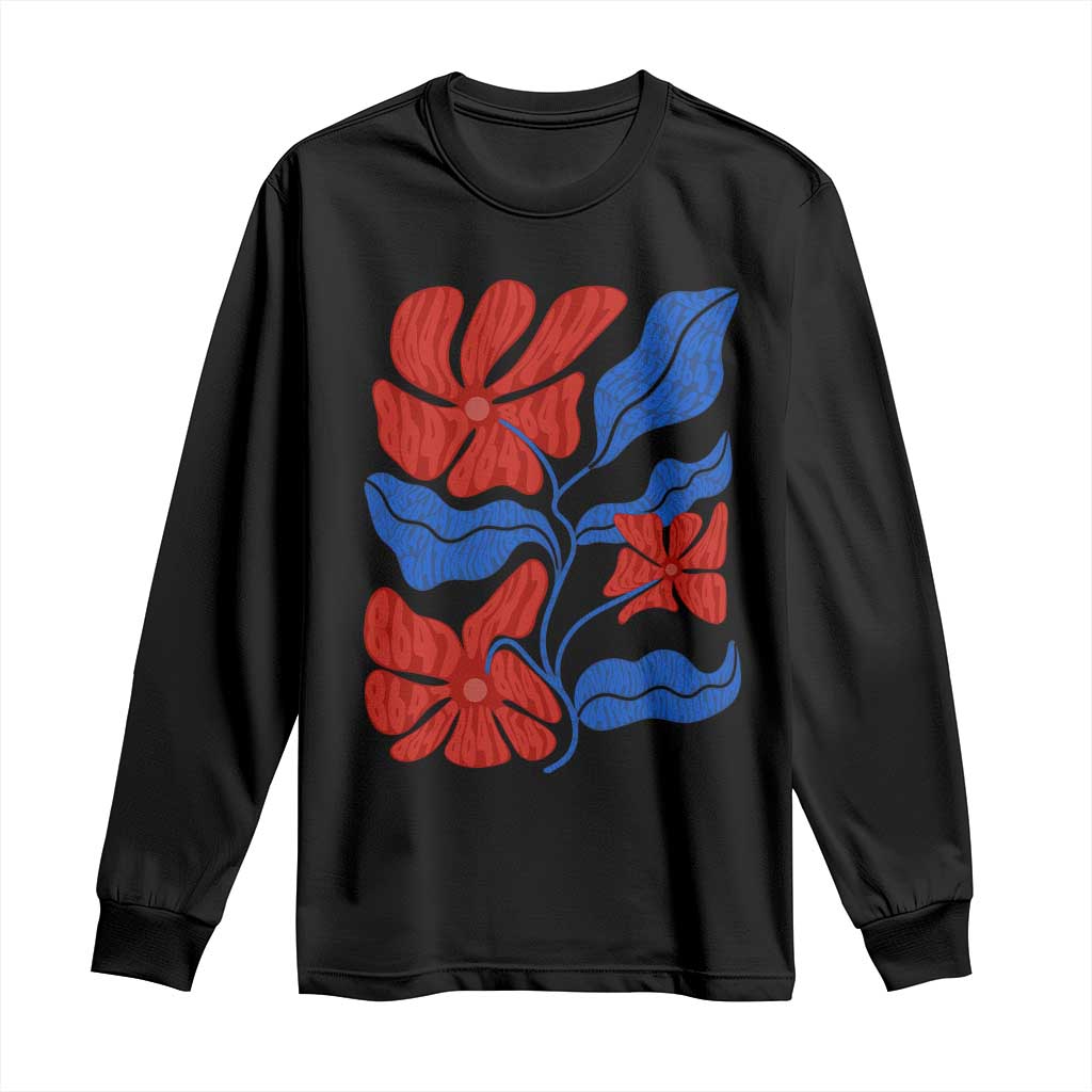 86 47 Boho Floral Matisse Long Sleeve Shirt No Kings Oligarchy FDT Political Protest TS14 Black Print Your Wear