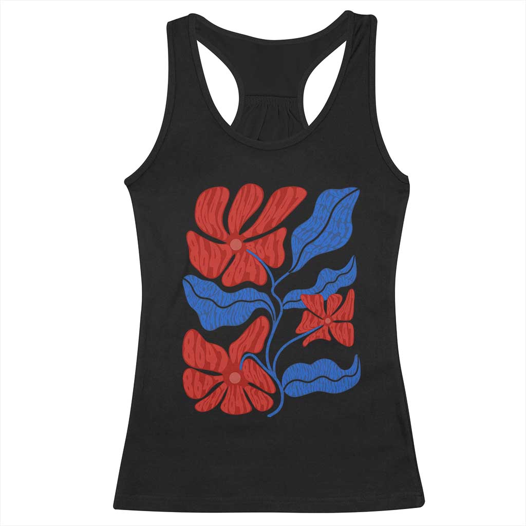 86 47 Boho Floral Matisse Racerback Tank Top No Kings Oligarchy FDT Political Protest TS14 Black Print Your Wear
