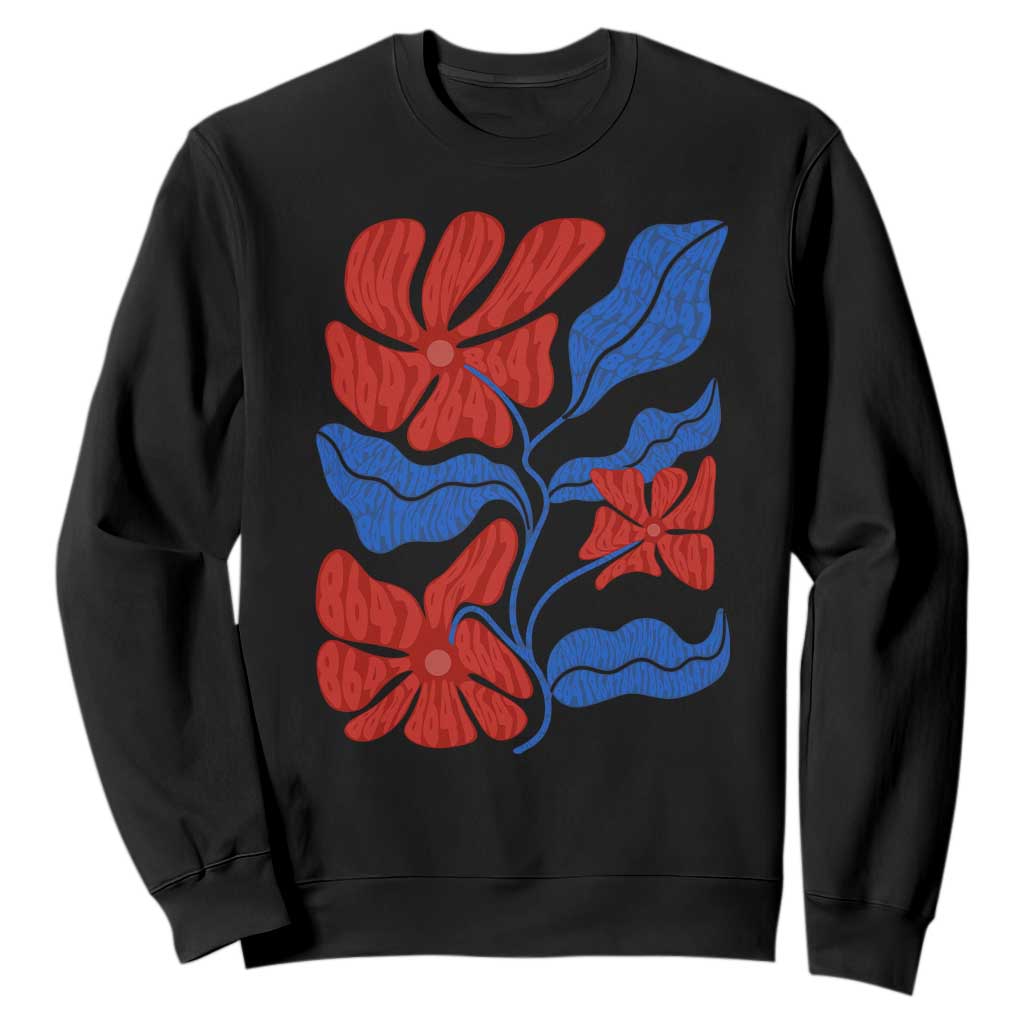 86 47 Boho Floral Matisse Sweatshirt No Kings Oligarchy FDT Political Protest TS14 Black Print Your Wear
