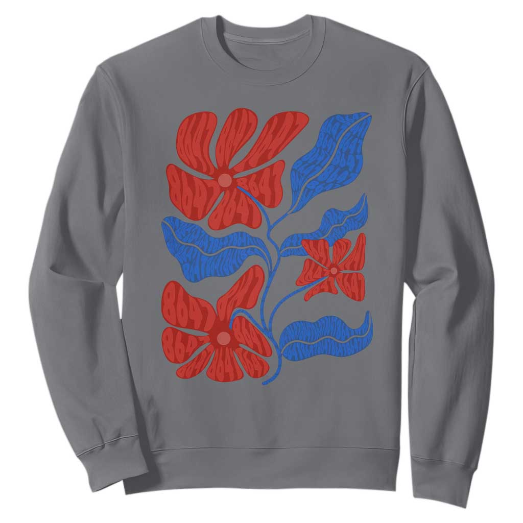86 47 Boho Floral Matisse Sweatshirt No Kings Oligarchy FDT Political Protest TS14 Charcoal Print Your Wear