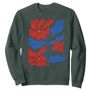 86 47 Boho Floral Matisse Sweatshirt No Kings Oligarchy FDT Political Protest TS14 Dark Forest Green Print Your Wear