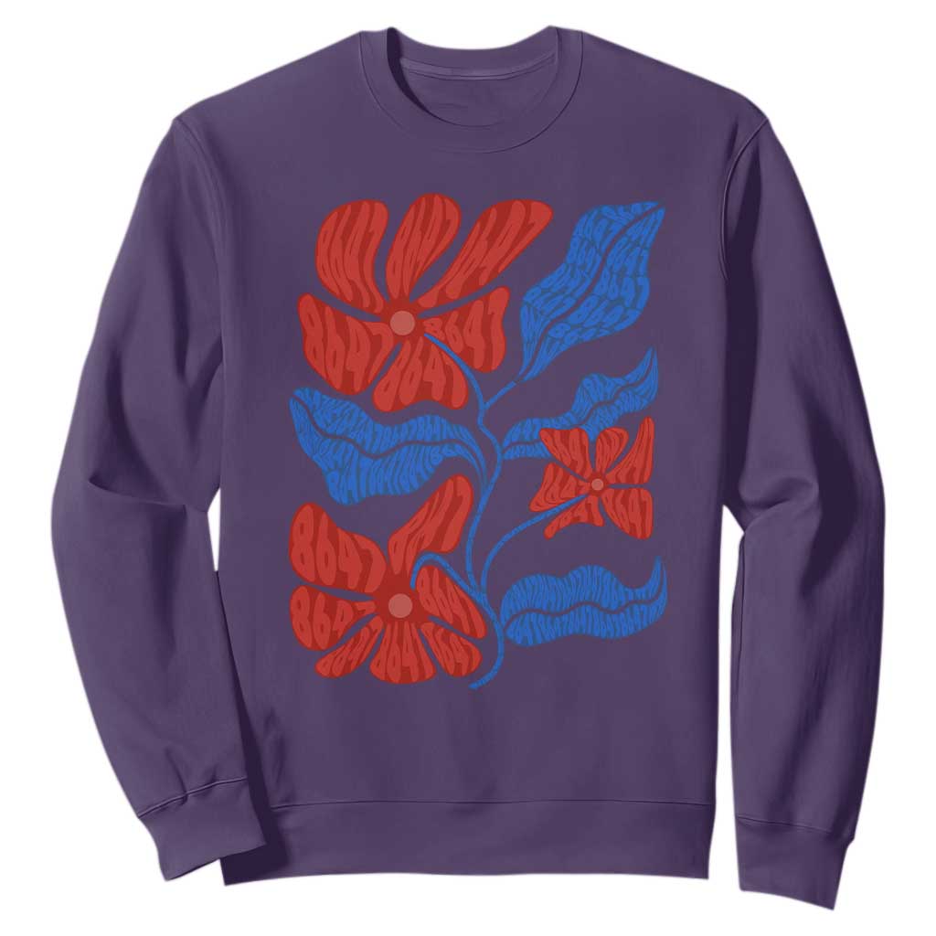 86 47 Boho Floral Matisse Sweatshirt No Kings Oligarchy FDT Political Protest TS14 Purple Print Your Wear