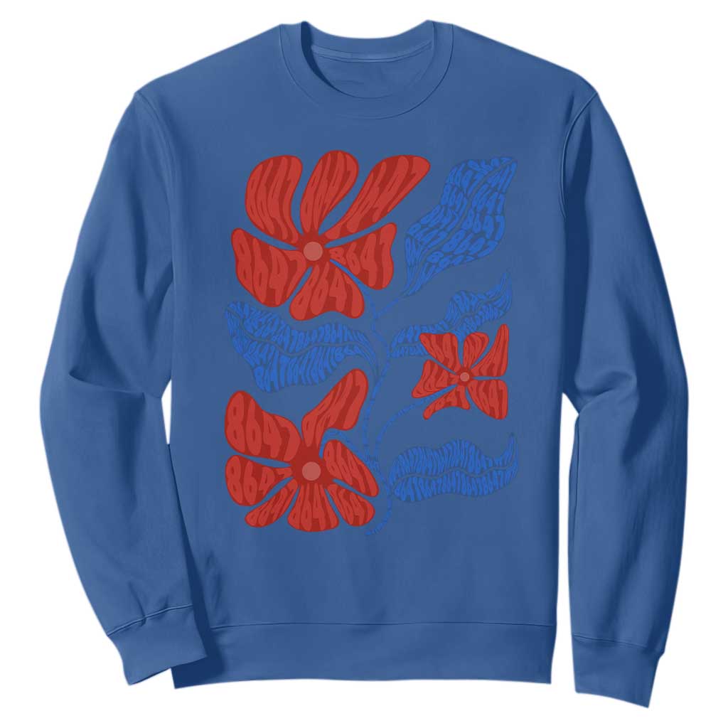 86 47 Boho Floral Matisse Sweatshirt No Kings Oligarchy FDT Political Protest TS14 Royal Blue Print Your Wear