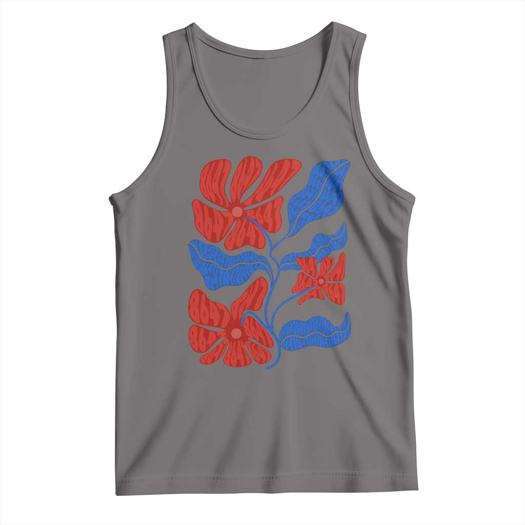 86 47 Boho Floral Matisse Tank Top No Kings Oligarchy FDT Political Protest TS14 Deep Heather Print Your Wear