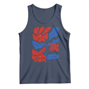 86 47 Boho Floral Matisse Tank Top No Kings Oligarchy FDT Political Protest TS14 Navy Print Your Wear